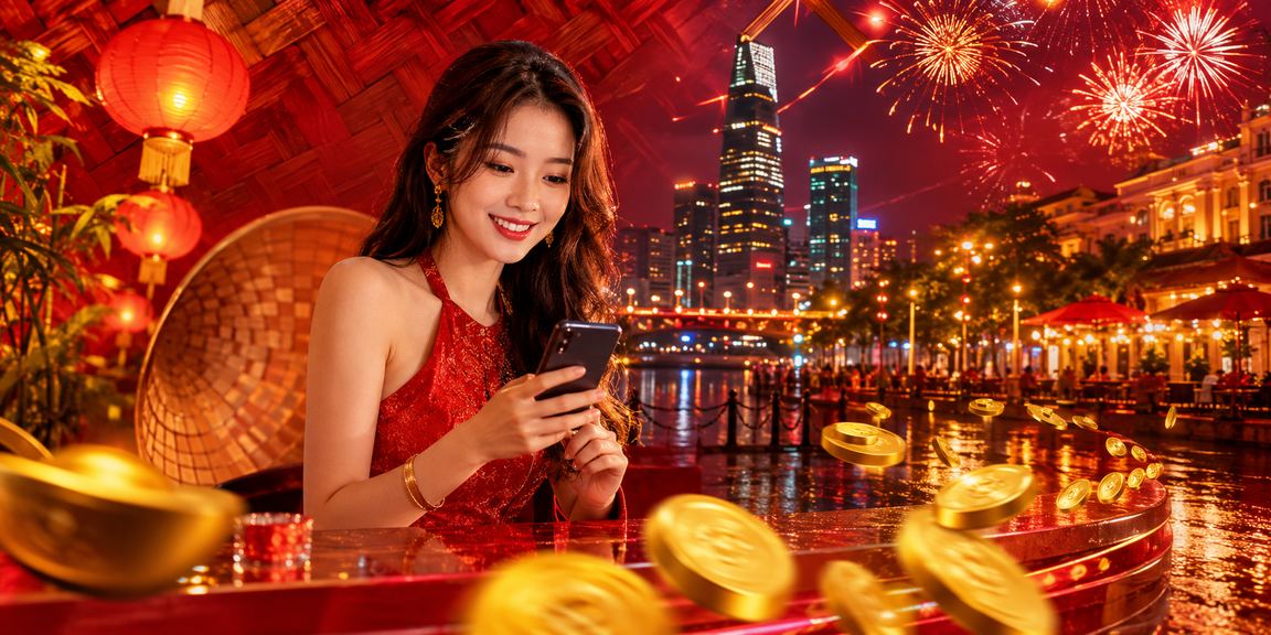Người dùng tại TP.HCM trải nghiệm casino trực tuyến trên điện thoại di động với nón lá truyền thống