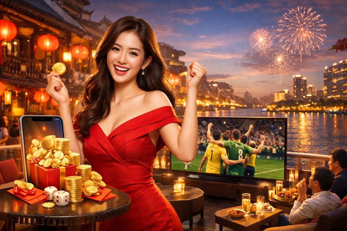 Quang cảnh Sài Gòn rực rỡ đèn lồng với thông điệp đăng ký nhận thưởng cá cược trên 1052